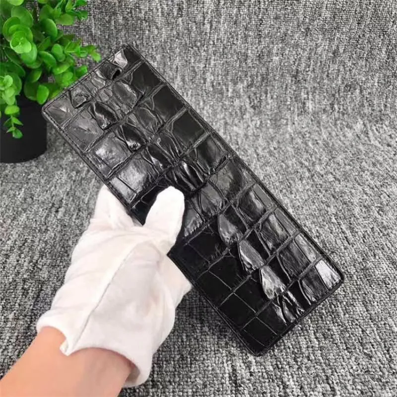 Брендовые кошельки для деловых людей из натуральной кожи с несколькими картами, маленький кошелек, высокое качество, Крокодиловая Кожа, черный короткий кошелек