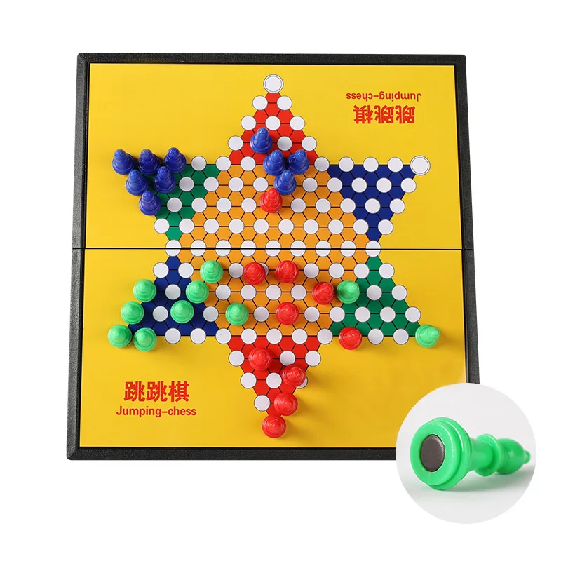 

Desktop Small Game Five-in-a-row Toy Children Mini Chess Magnetic Folding Aeroplane Chess Board Game Casual Jumping Chess