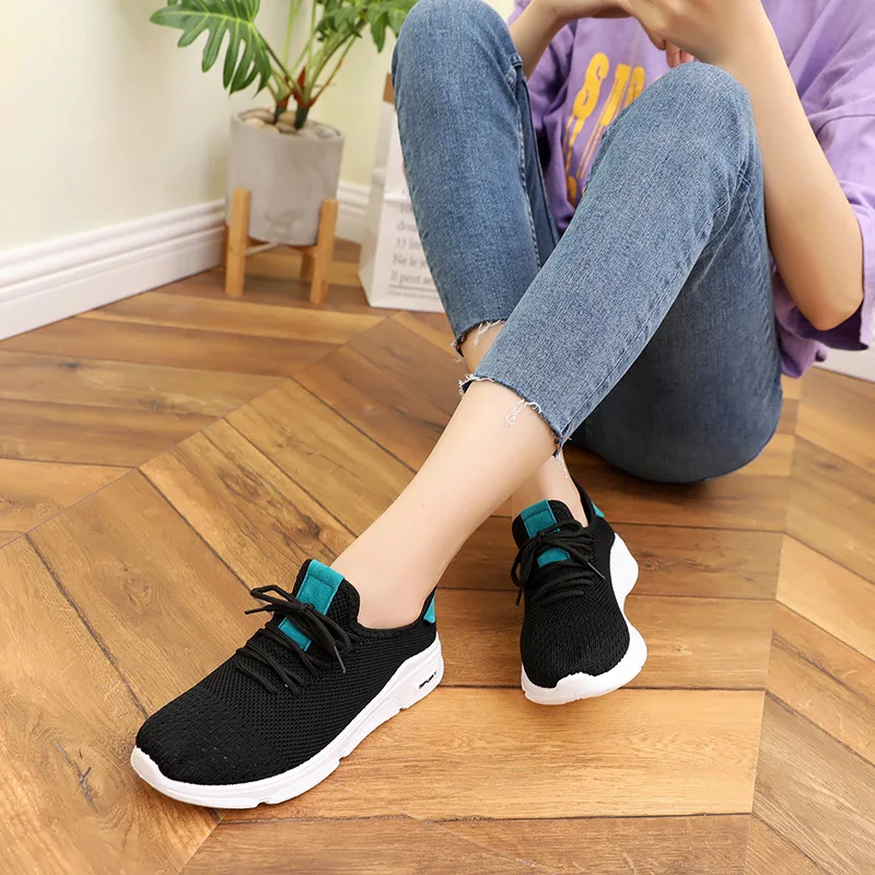 

Autumn New Style Sports Footwear Women's Korean-style Versatile Punched Sheet Surface Lace-up Mesh Shoes Comfortable Soft Bottom