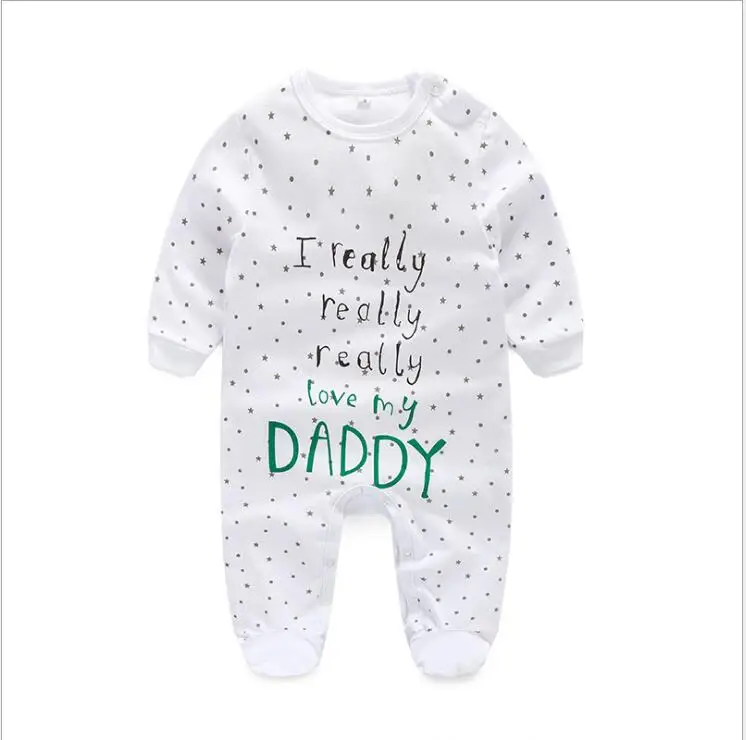 dad1 Новинка; Посылка с длинными рукавами; Детский комбинезон с круглым вырезом; хлопковая детская одежда для новорожденных; сезон весна-осень; одежда для малышей - Цвет: dad1