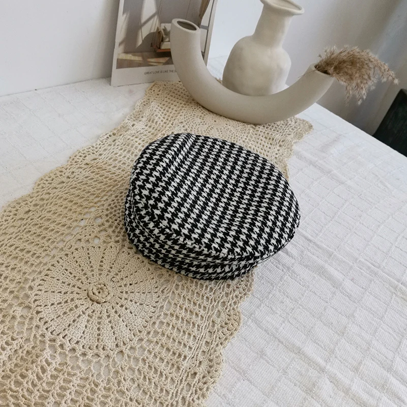 StyleD H3538, женский берет, женская модная Корейская Клетчатая Кепка с плоским верхом, повседневная Кепка для девочек, Осень-зима, Ретро стиль, живописные простые женские шапки для покупок - Цвет: StyleD