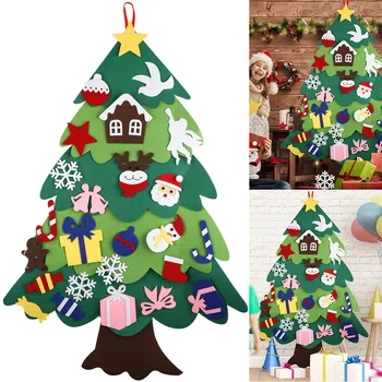 

DIY Felt Christmas Tree With 25 Ornaments Wall Hanging For Toddlers Kids Party Supplies New Year Xmas Gifts Christmas Tree Home