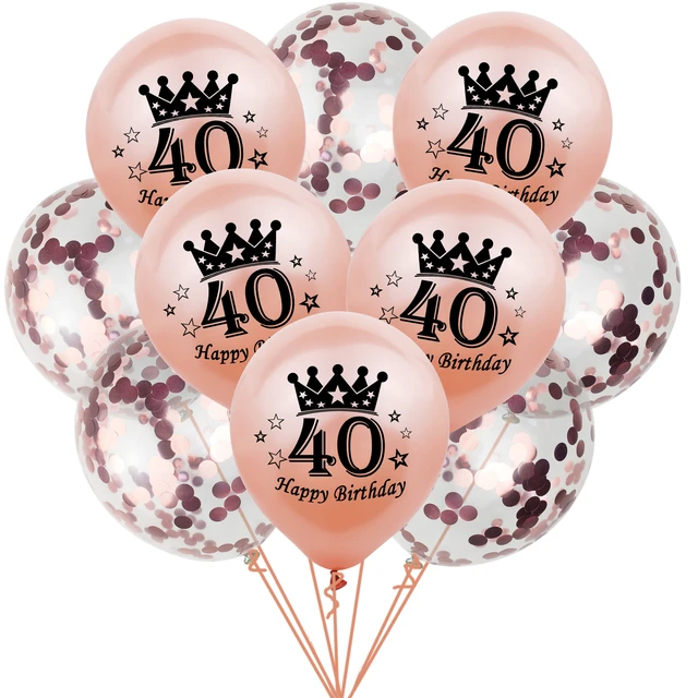 Décoration Anniversaire 40 Ans Pour Femme, Rose Or Noir Ballon 40