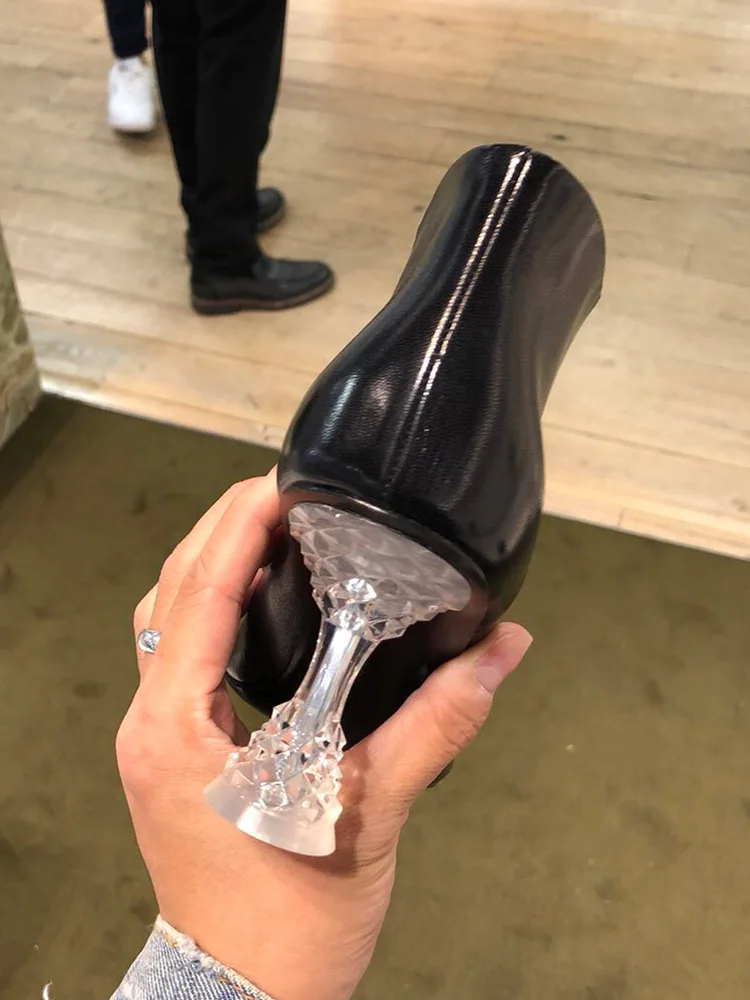WEIQIAONA high heels autumn boots Roman style simple Crystal heel high heeled heel boots