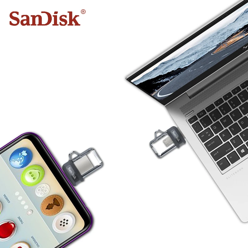 SanDisk USB флэш-накопитель OTG USB 3,0 флеш-накопитель 128 Гб 64 ГБ 32 ГБ оперативной памяти, 16 Гб встроенной памяти, 150 МБ/с. memory stick U флэш-диск cle usb флэш-накопитель