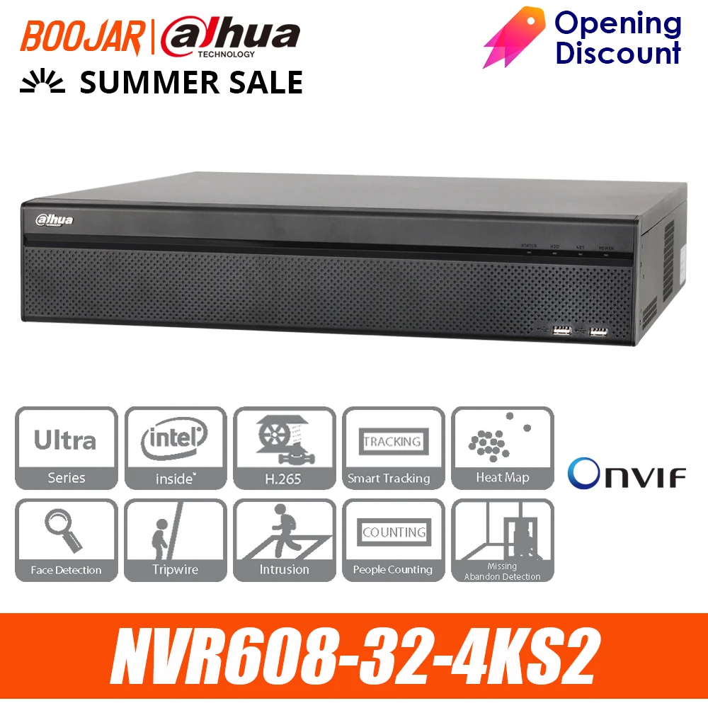 Dahua оригинальный ультра NVR NVR608 32 4KS2 CH H.265 Макс 384 Мбит/с 12MP разрешение мульти экран