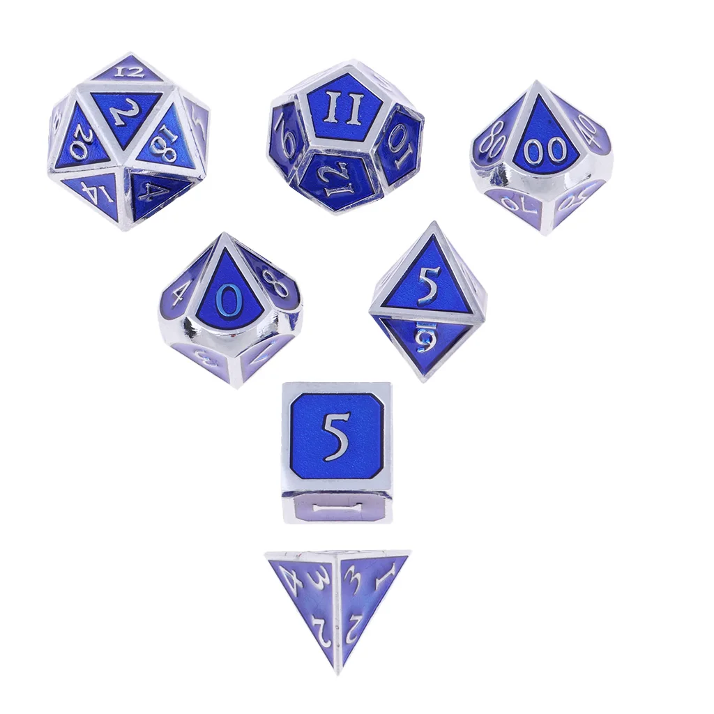 Board Gaming Dices Set of 7 Dice Poly Polyhedral Dice D4 D6 D8 D10 D12 D20 for Role Cup Player 