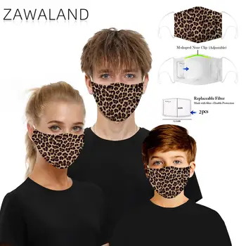 

Zawaland Leopard Zebra Printing Face Mask Reusable Protective PM2.5 Dust-proof Mouth-muffle Washable Fabric Mouth Mask Cover