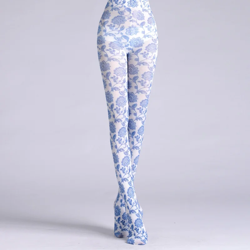 New Designs  High Quality Fashion Paisley Digital Print Patterned Cat Strawberry Tights Cartoon Women Grid Pantyhose Ladies