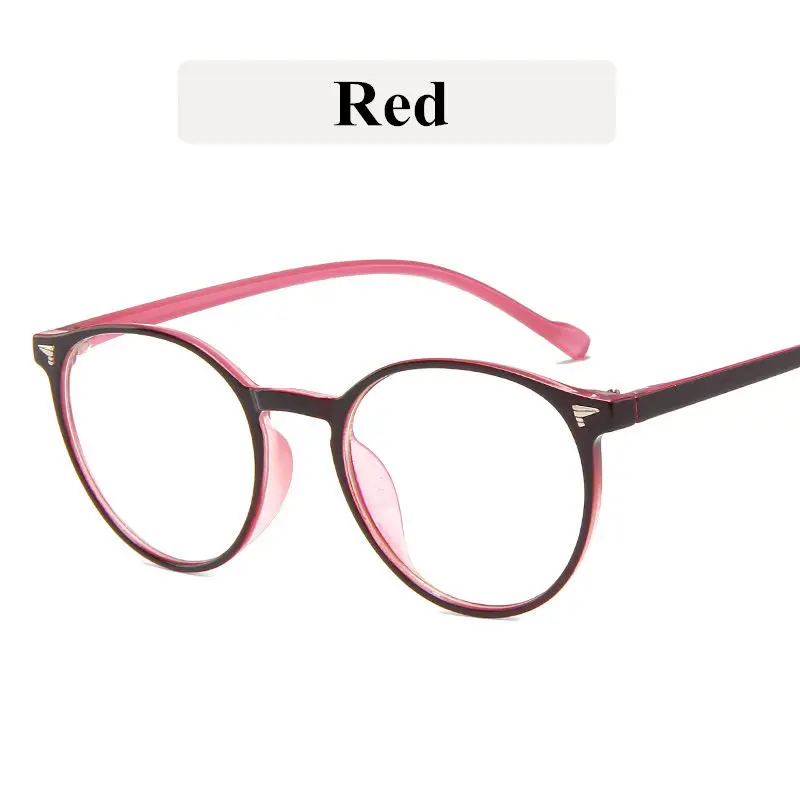 KOTTDO Ретро пластиковые овальные компьютерные очки по рецепту, оправа для женщин, круглые винтажные очки для близорукости, оправа для очков, мужские очки, оправа - Frame Color: red