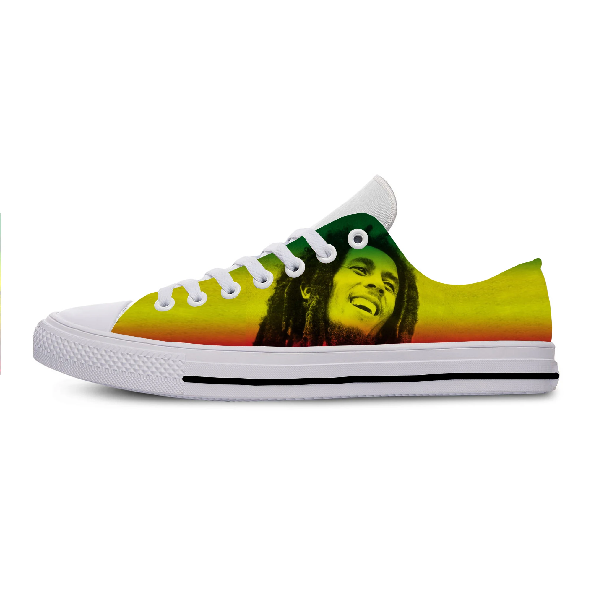 Bob Marley1 Горячая Мода Мужчины Женщины регги звезда Боб Марли прогулочная дышащая обувь уличные легкие кроссовки - Цвет: Bob Marley1