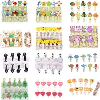 

Christmas 8/10/12 Pcs Decor Cute Anmal Groom Bride Natural Wooden Clips For Photo Clips Clothespin Craft Decoration Clips Pegs