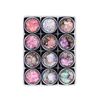 

Cheekdourl Eye Makeup Sequin Gel Set Multifunctional Nail Gel Glitter Glitter Mix Makeup Patch 12 Colors