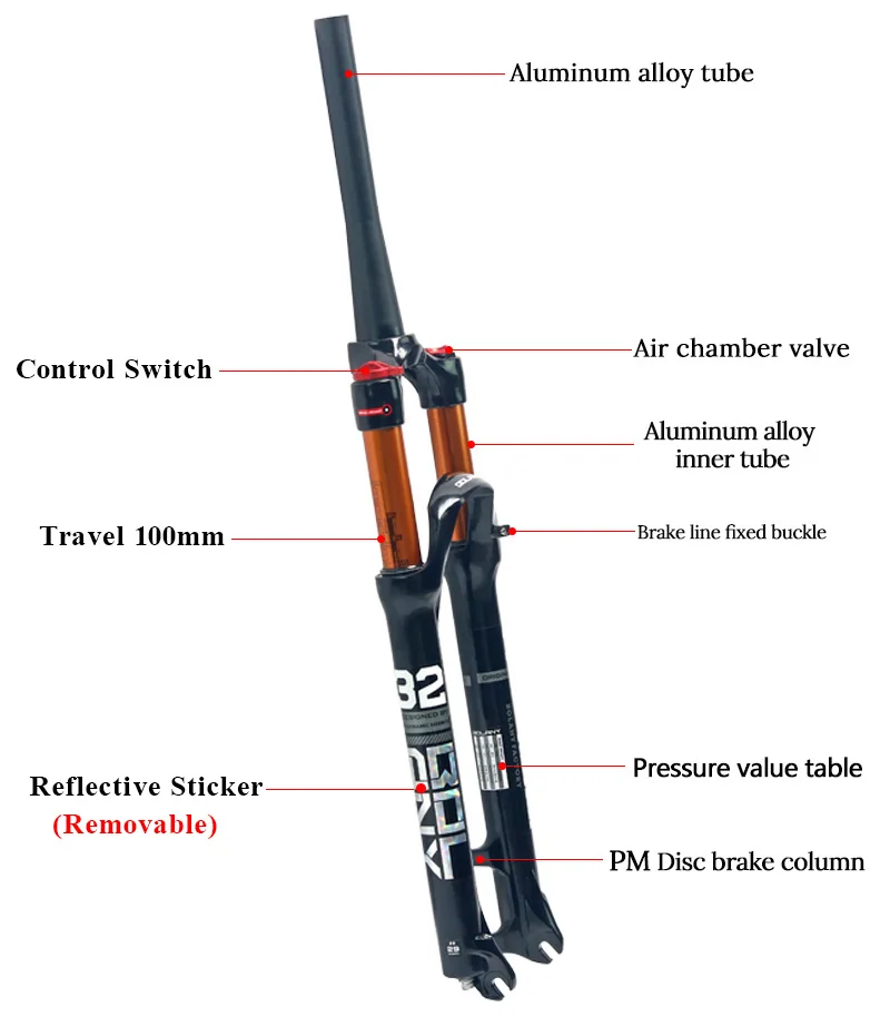 Болани 29 27,5 2" Велосипедная вилка вилки для горных велосипедов Сверхлегкий интегрированный Магниевый сплав пневматическая подвеска вилка