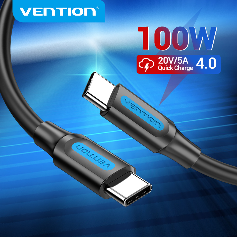  Vention USB Type C to USB C Cable Quick Charge 4.0 PD 100W 60W Fast Charging for MacBook Pro Huawei Xiaomi Samsung Charge Wire 