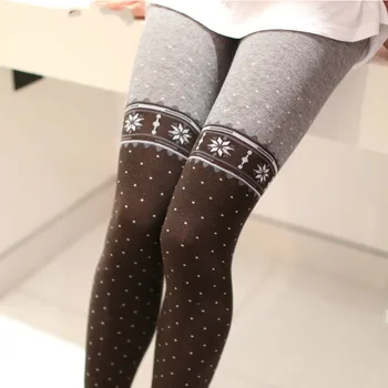 

2020 NEW summer Women Sexy Tights Women Cotton Thick Warm Pantyhose with Print Polka Dot Tights Snow Leg Warmer Black Tights