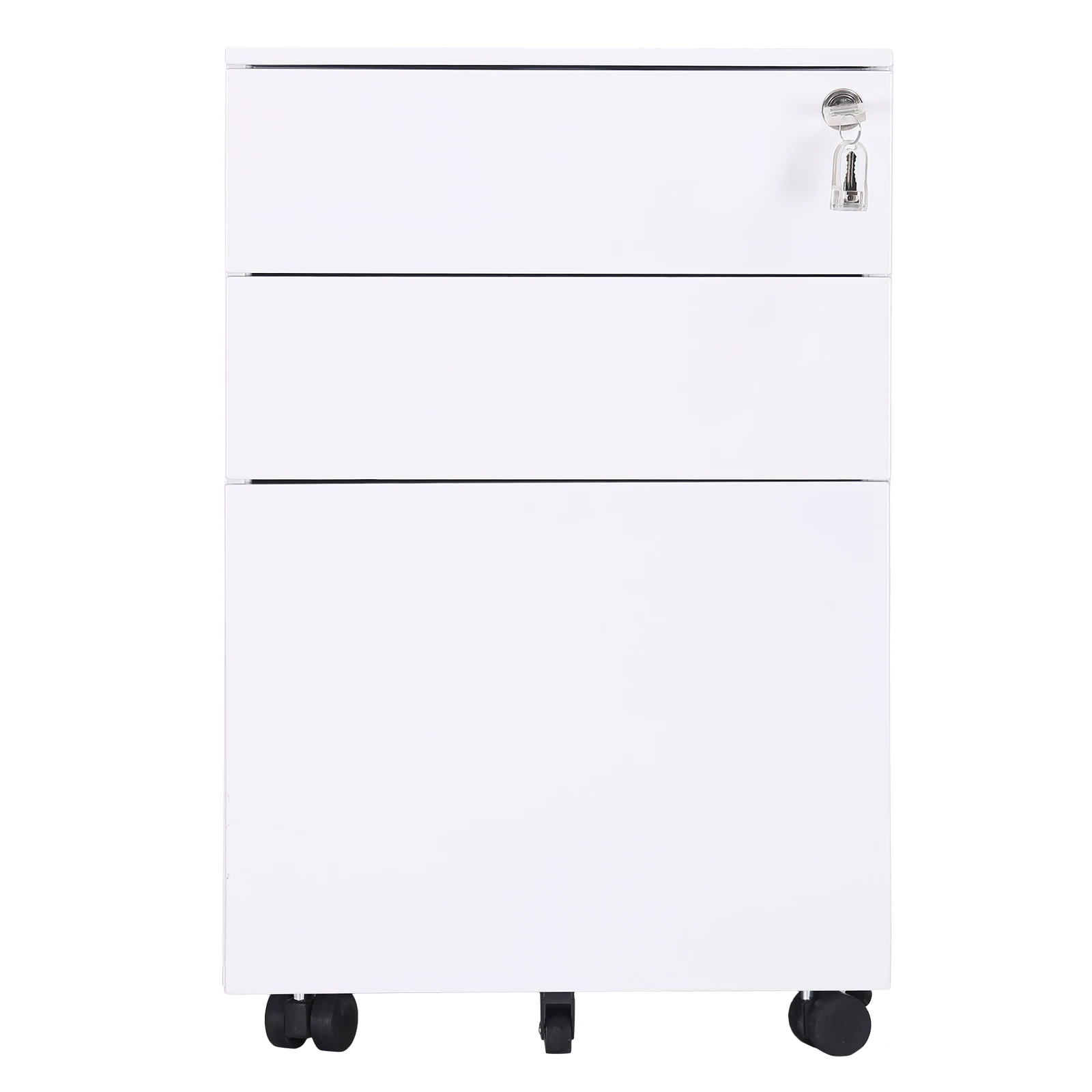 

Iron Gooseneck 30*45*60cm Three Drawers Side Pull Metal File Cabinet White US Warehouse