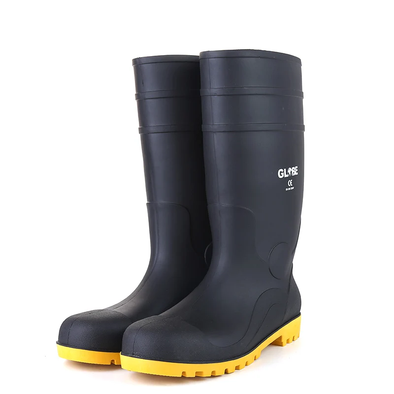 clímax Insatisfactorio negar Botas con punta de acero para trabajo de seguridad, botas de goma  antiquímicas, zapatos de lluvia de goma negros a la moda, impermeables  estándar|Calzado de seguridad| - AliExpress