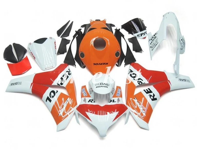 Литья под давлением ABS полный комплект обтекателей Подходит для Honda CBR1000RR 08 09 10 11 2008 2009 2010 2011 CBR1000 тела комплект красное глянцевое пресс - Цвет: repsol