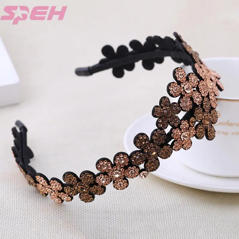 

Lovely crystal diamond retro headdress hundred flowers broken flowers women's hair hoop color diamond hair ornament