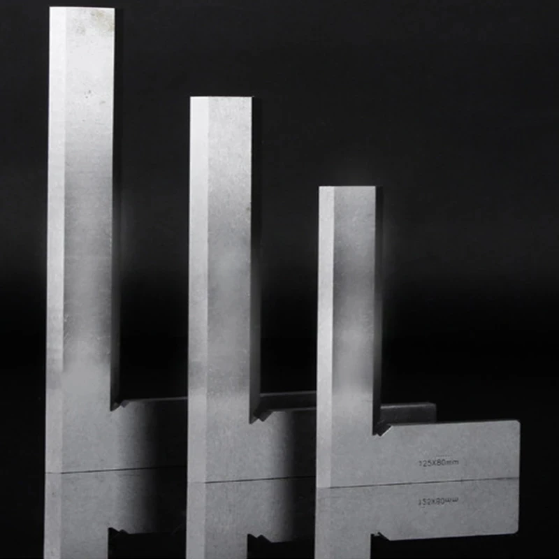 80*50mm 125*80mm 160*100mm 200*125mm Bladed 90 Degree Angle Try Square ruler Broadside Knife-Shaped Angle Blade Ruler Gauge tool angle measuring ruler carpentry square angle ruler angle measuring tool
