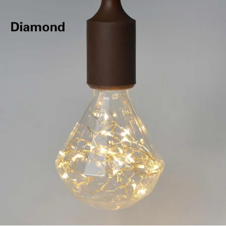 Diamond-warm ST64 G95 LED лампа накаливания E27 3D LED лампа Эдисона сложная декоративная фейерверк весь день звезда декоративная лампа шаровой пузырь 3D - Цвет: Diamond-warm