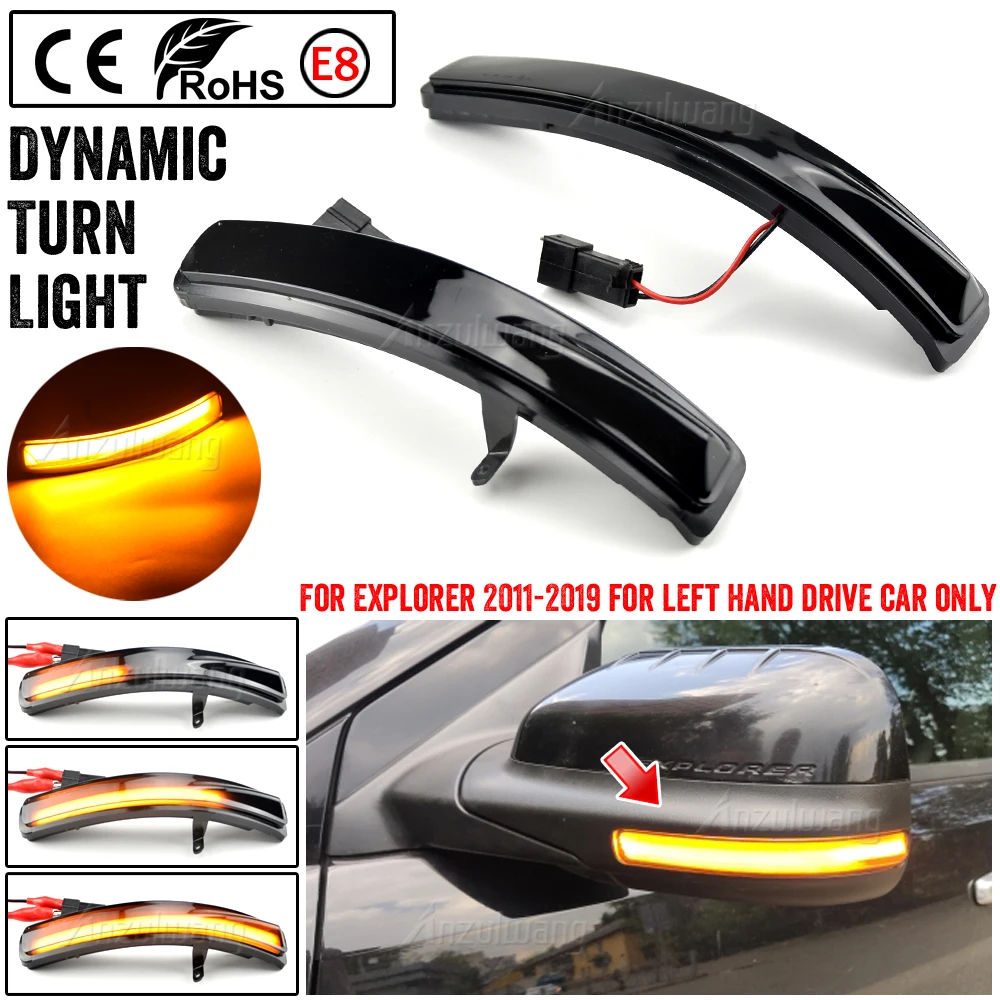 

For Ford Explorer 2011-2019 Side Dynamic Turn Signal Lights LED Mirror Indicator Blinker Sequential Lamps