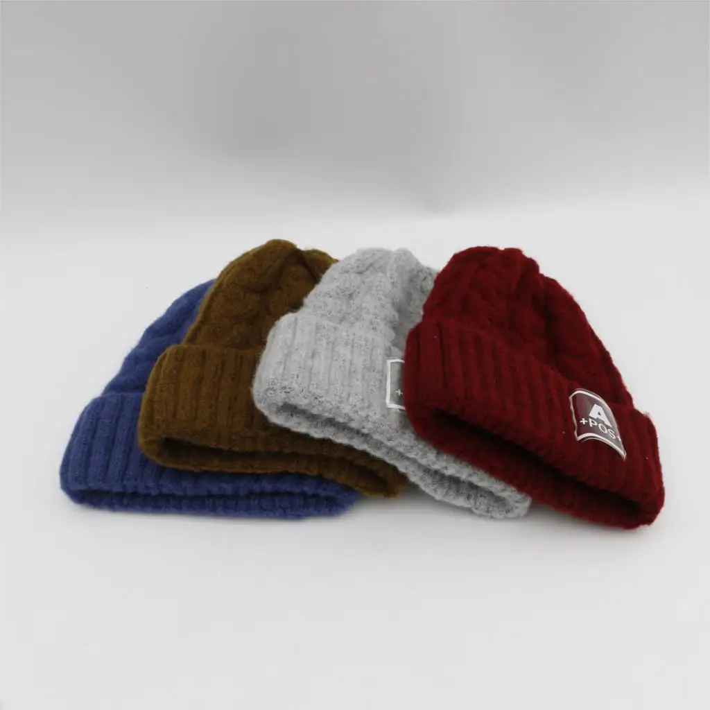 MoneRffi/осенне-зимние теплые однотонные повседневные шерстяные вязаные шапки для девочек и мальчиков; детские мягкие Акриловые эластичные