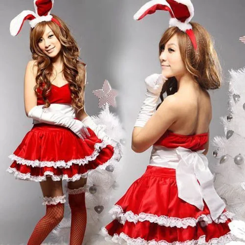 Рождественские костюмы, сценические костюмы, сексуальное нижнее белье, Рождественская сексуальная одежда размера плюс для женщин YN1318 - Цвет: Red