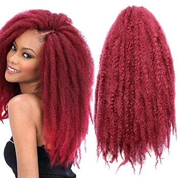 

Lulalatoo Soft Afro Kinky Twist Marley Braiding Hair Extension For Black Women Synthetic Crochet Braids Twist Hair 18 inch
