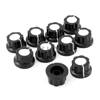 

5.5mm Shaft Hole Potentiometer 360 Degree Rotary Knobs Black 10 Pcs