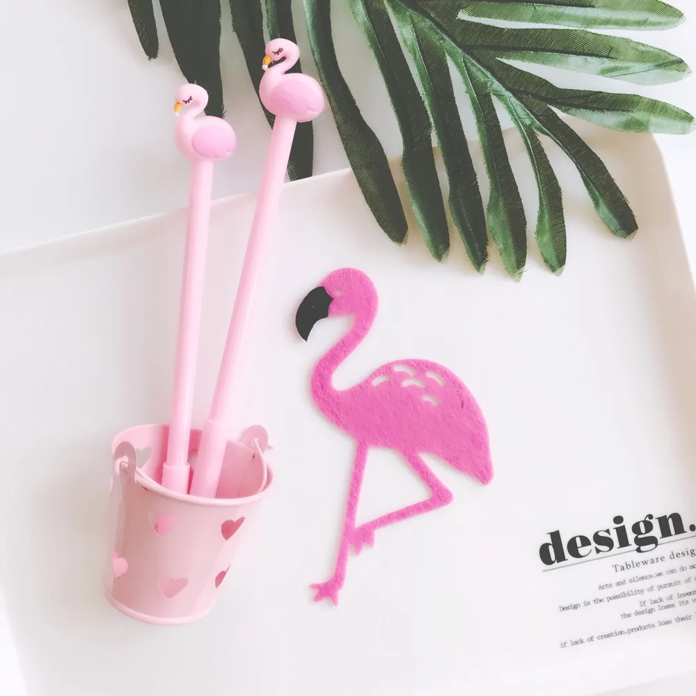 

Flamingo Ballpoint Pen Patchwork Neutral Pink Kids Write Gift Drawing Office Cartoon Ballpoint Pen Creative White Stationery