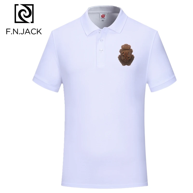 007 F.N.JACK, новинка, трендовые повседневные топы для мужчин, короткий рукав, мужские летние поло, Мужская Классическая хлопковая рубашка поло - Цвет: 007