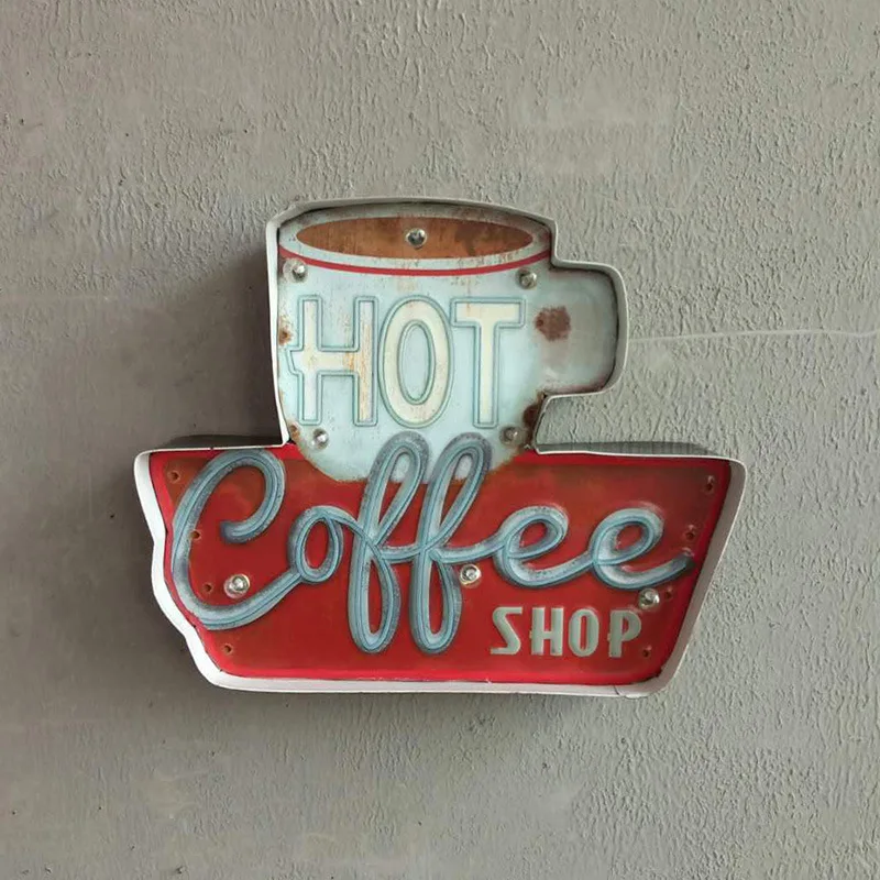 

Manufacturers Direct Selling Coffee Shop Restaurant Retro Wall Hangers LED Light Soft Loading Algam Wall Decoration Can Be Mixed