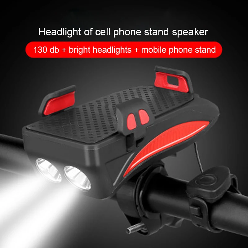 USB Aufladbare светодиодный Fahrrad Scheinwerfer велосипедный рожок Lenker Telefon Halter Radfahren Taschenlampe Licht