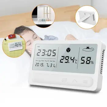 

Weather Station Outdoor Indoor Clock Multifunctional touch electronic Digital thermometer and hygrometer home alarm clocks
