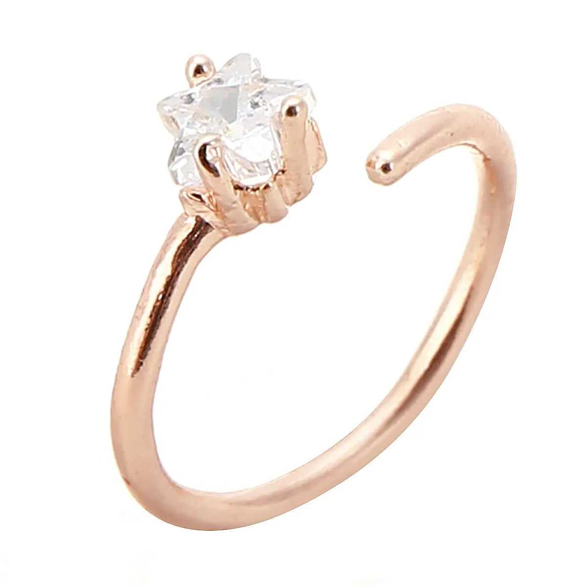 1Pcs Fashion Stainless Steel Nose Hoop Ring Shellhard Small Thin Star Crystal Rhinestone Nose Rings For Women Body Jewelry