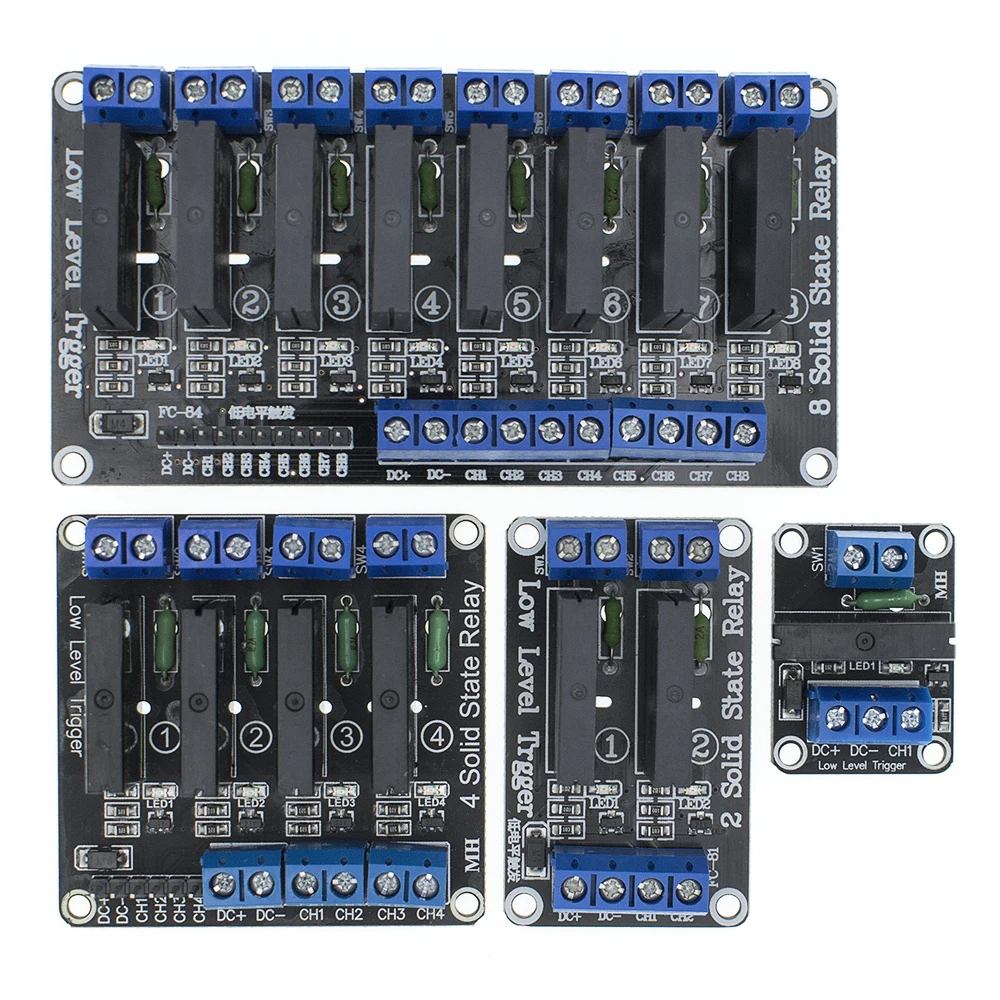 Низкий уровень 5 в 1/2/4/8 канальный твердотельный релейный модуль SSR G3MB-202P 240 В 2A выход с резистивный плавкий предохранитель для Arduino 1 2 4 8 способ