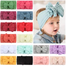 

Soft Nylon Headband for Baby Girls Newborn Large Bow Hairbands Children Bow Turban Nylon Headwraps Infant Bow Hair Accessories