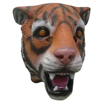 

Latex Tiger Mask Full Head Animnal Horror Mask for Adult Party Halloween Masks Cosplay Props for Party Masquerade Free Shipping