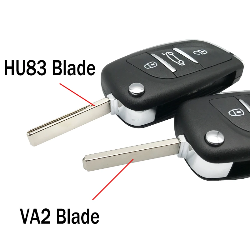 Heart Horse Reservesleutel Voor Peugeot & Citroën – 2-knops Afstandsbediening Met ID46 Chip, HU83 Mes, 433Mhz