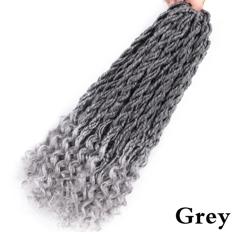 T1B/613 Элегантные Музы богемные вязанные косички Faux locs Curly вязанные волосы 18 дюймов 24 пряди Омбре косички для наращивания синтетические волосы - Цвет: T1B/613