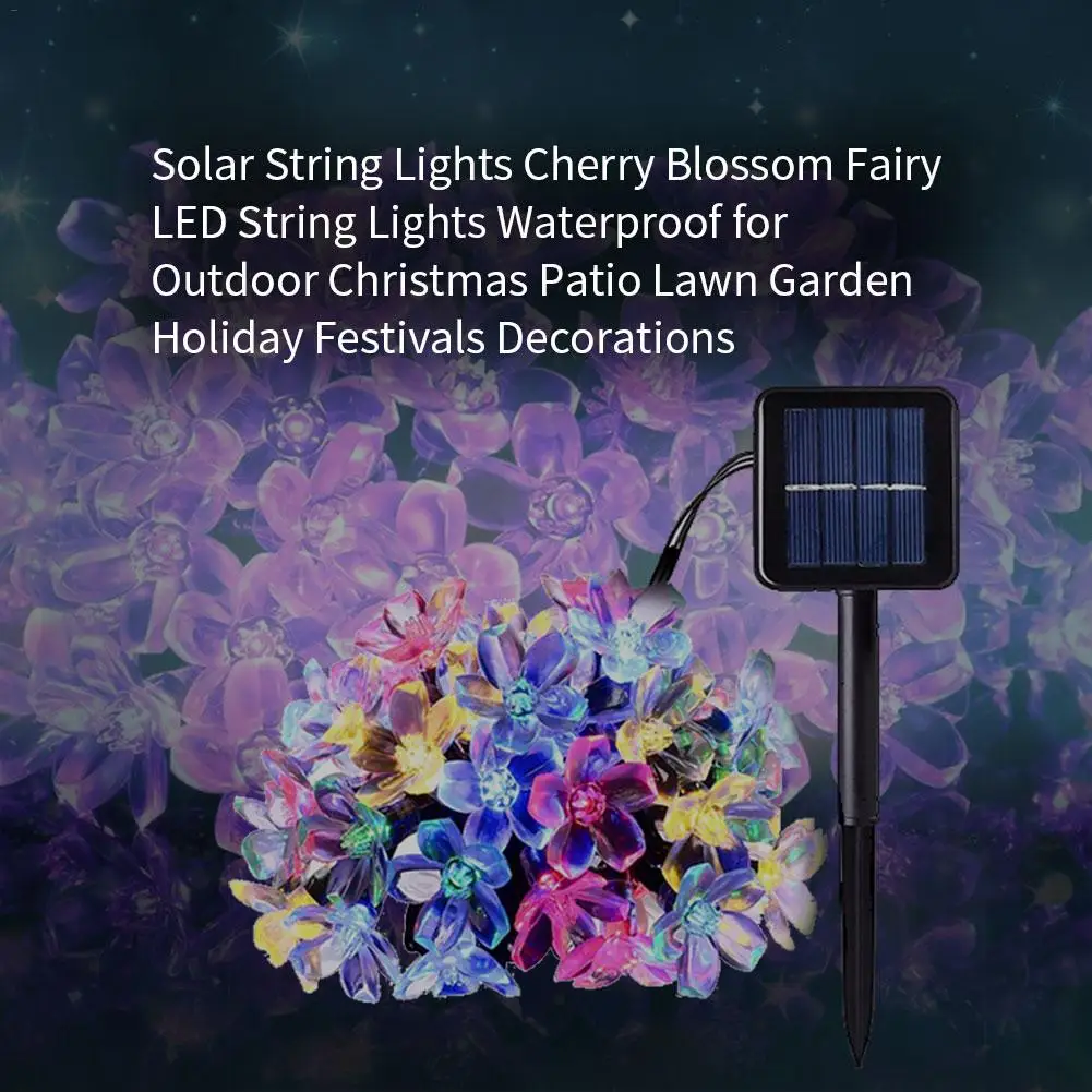 

Solar String Lights Cherry Blossom Fairy LED String Lights Waterproof for Outdoor Christmas Patio Lawn Gard
