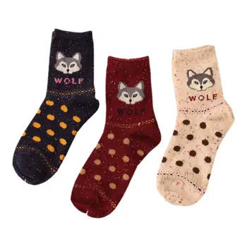 

3Pair/Set Fashion Cartoon Animal Pattern Socks Soft Wool Low Cut Ankle Short Socks for Men Women Use Supplies