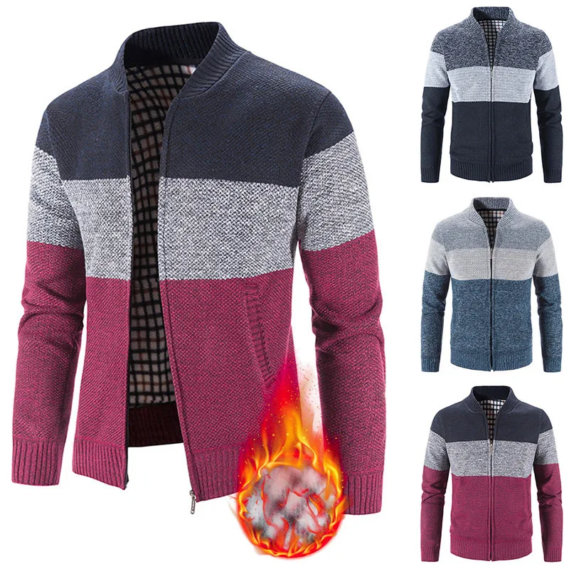 2020 New Solid Men's Sweaters Autumn Winter Warm Zipper Vest Men Casual Knitwear Sweatercoat Male Colthes | Мужская одежда