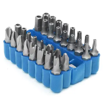 

33x Security Bits Kit Tamper Proof Hex Spanner Screwdriver Star Hex Holder Rod