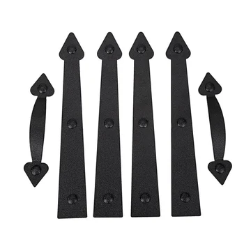 

6pcs/set Magnetic Garage Door Handle Black Decorative Hinges Hardware Kit DIY Decor Sets Openers Home Garden Hotel Tool #6