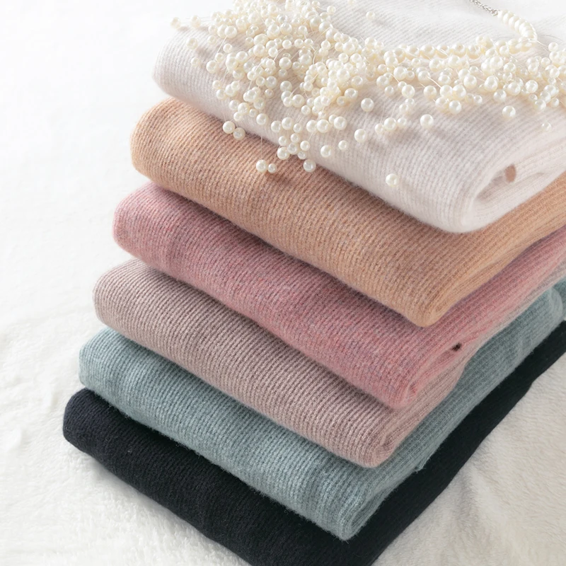 2020  Women  Cashmere Knit Dress  Turtleneck Slim