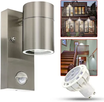 

LED Outdoor Light with Motion Sensor Stainless Steel Outdoor Lamp #5/19
