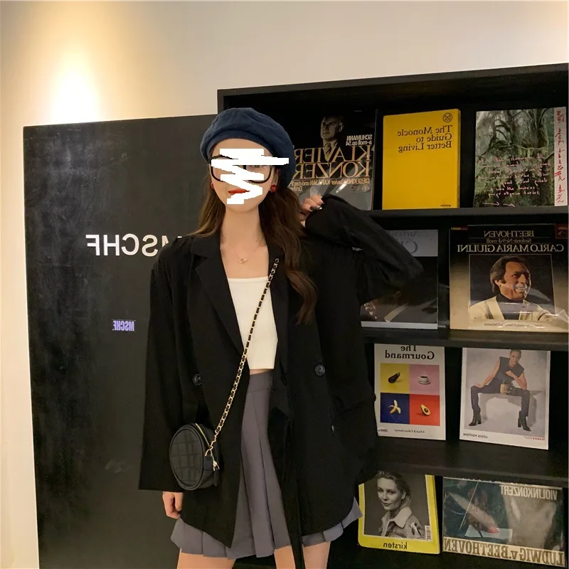 

2019 New Style Female Suit Early Autumn Online Celebrity Retro Fashion Loose-Fit Lace-up Suit Casual Versatile Fashion